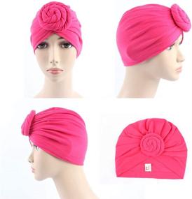 img 2 attached to 🧣 Stylish 4Pack/6Packs Women Turban African Pattern Knot Headwrap Beanie Pre-Tied Bonnet Chemo Cap Hair Loss Hat for Fashionable Comfort