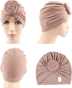 img 1 attached to 🧣 Stylish 4Pack/6Packs Women Turban African Pattern Knot Headwrap Beanie Pre-Tied Bonnet Chemo Cap Hair Loss Hat for Fashionable Comfort