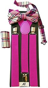 img 1 attached to 🎀 Стильный розовый галстук-бабочка и подтяжки: формальные модные аксессуары для мальчиков и девочек.