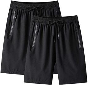 img 4 attached to Workout Lightweight Athletic Training Muaney MenSportShorts7022 Black03 L Sports & Fitness and Australian Rules Football