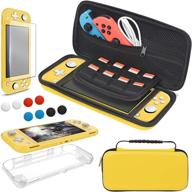nintendo switch lite accessories kit: carrying case with tpu cover, screen protector, and 8 game card slots - portable travel bag and storage case for 2019 switch lite console logo