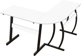 img 4 attached to QEEIG White L Shaped Desk: Compact Corner Office & Gaming Desks for Small Spaces