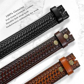 img 3 attached to Premium Massachusetts Basketweave Cowhide Leather Men's Accessories: Must-Have Belts and More!