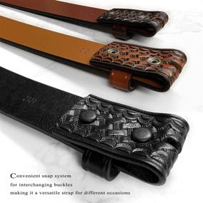 img 1 attached to Premium Massachusetts Basketweave Cowhide Leather Men's Accessories: Must-Have Belts and More!