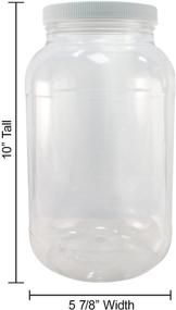 img 1 attached to Pinnacle Mercantile - 2 Pack of 1 Gallon Plastic Jars with Screw-On Lined Lids - Wide Mouth Food Storage Containers