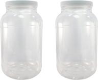 pinnacle mercantile - 2 pack of 1 gallon plastic jars with screw-on lined lids - wide mouth food storage containers логотип