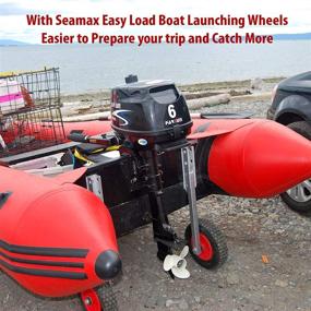 img 3 attached to 🚤 Seamax EZ Load Boat Launching Wheels: Inflatable & Aluminum Boat Set, 12" Pneumatic Tire, 2 Height Position