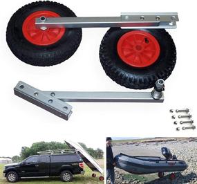 img 4 attached to 🚤 Seamax EZ Load Boat Launching Wheels: Inflatable & Aluminum Boat Set, 12" Pneumatic Tire, 2 Height Position