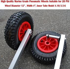 img 2 attached to 🚤 Seamax EZ Load Boat Launching Wheels: Inflatable & Aluminum Boat Set, 12" Pneumatic Tire, 2 Height Position