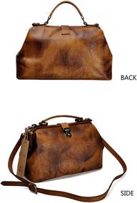 img 2 attached to 👜 Retro Vintage Genuine Leather Doctor Top Handle Cross Body Bag for Women by ZLYC