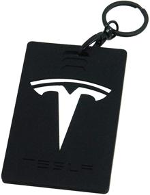 img 4 attached to Coolsport Car Key Card Holder for Tesla Model 3 - Silicone Protector Cover & Keychain (Black)