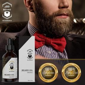 img 1 attached to 🧔 Organic Beard Oil (Fragrance-free) by the Revered Beard - Extra Large 2oz Bottle - High-Quality Leave-in Conditioner, Softener, Moisturizer for Beard & Mustache Maintenance, Health, Growth, and Care