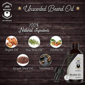 img 2 attached to 🧔 Organic Beard Oil (Fragrance-free) by the Revered Beard - Extra Large 2oz Bottle - High-Quality Leave-in Conditioner, Softener, Moisturizer for Beard & Mustache Maintenance, Health, Growth, and Care