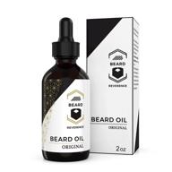 🧔 organic beard oil (fragrance-free) by the revered beard - extra large 2oz bottle - high-quality leave-in conditioner, softener, moisturizer for beard & mustache maintenance, health, growth, and care logo