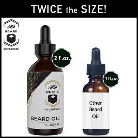 img 3 attached to 🧔 Organic Beard Oil (Fragrance-free) by the Revered Beard - Extra Large 2oz Bottle - High-Quality Leave-in Conditioner, Softener, Moisturizer for Beard & Mustache Maintenance, Health, Growth, and Care