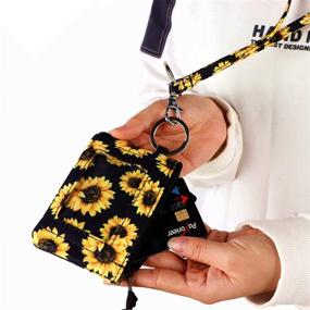 img 1 attached to 🌼 Donggangaji Women's Wallet and Lanyard Set - Zip ID Case with Lanyard (Chrysanthemum-05)