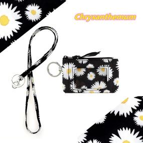 img 2 attached to 🌼 Donggangaji Women's Wallet and Lanyard Set - Zip ID Case with Lanyard (Chrysanthemum-05)