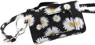 🌼 donggangaji women's wallet and lanyard set - zip id case with lanyard (chrysanthemum-05) logo