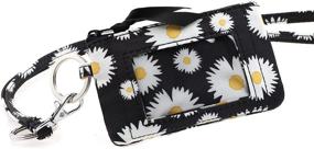 img 4 attached to 🌼 Donggangaji Women's Wallet and Lanyard Set - Zip ID Case with Lanyard (Chrysanthemum-05)