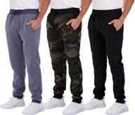 🏃 real essentials men's 3-pack tech fleece jogger sweatpants - active athletic casual pants with pockets logo