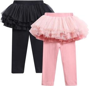 img 4 attached to 👖 LX7 Toddler Footless Culotte Leggings for Girls - Optimized Clothing for Little Fashionistas