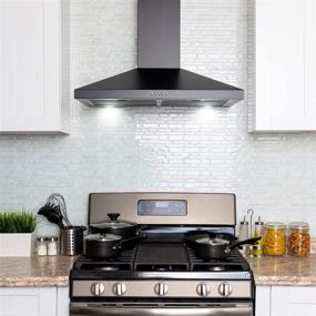 img 3 attached to 🔥 AKDY 30 in. Convertible Kitchen Wall Mount Range Hood: Carbon Filters, Black Painted Stainless Steel