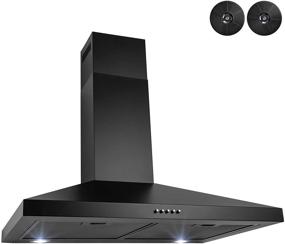 img 1 attached to 🔥 AKDY 30 in. Convertible Kitchen Wall Mount Range Hood: Carbon Filters, Black Painted Stainless Steel