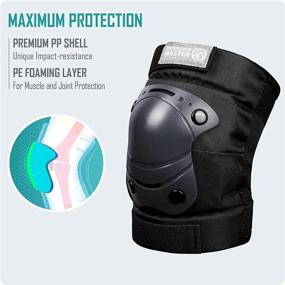 img 3 attached to 🛴 OutdoorMaster Youth Elbow and Knee Pads for Kids (Ages 3-12) 6-In-1 Protective Gear Set with Youth Shin Guards and Wrist Straps for Kids Bike, Skateboard, and More