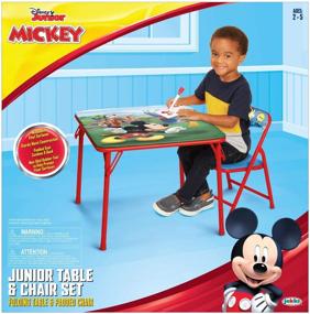 img 1 attached to 🐭 Disney Junior 45704 Mickey Kids Table & Chair Set for Toddlers Ages 2-5 Years, 20x20 Inches