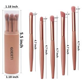 img 2 attached to Get Flawless Eye Makeup Looks with 5-Piece Essential Eyeshadow Brush Set in a Travel Case (Pink)