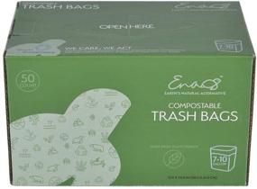 img 2 attached to 🌍 Earth's Natural Alternative: Eco-Friendly 100% Compostable Small Trash Bags [7-10 Gallon 50 Pack] - BPI Certified & Biodegradable