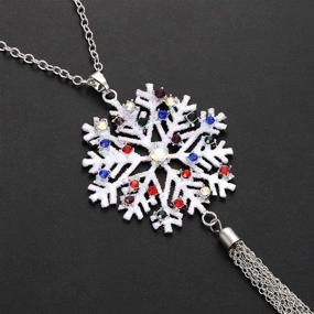 img 1 attached to ✨ Stunning Christmas Snowflake Pendant Necklace: Gift Winter Glam with Crystal Cubic Zirconia for Women and Girls