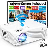 📽️ high-brightness 8500 lumens 5g wifi projector, full hd native 1080p 4k projector, smartphone screen sync, tv stick/hdmi/ps4/dvd player/av compatible, outdoor movies [includes 120" projector screen] logo