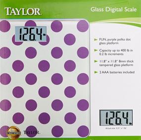 img 1 attached to 🌈 Polka Dots Glass Digital Bath Scale by Taylor Precision Products