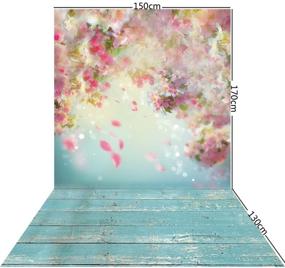 img 3 attached to 🌸 HUAYI 5x10ft Pink Flower Wall Photography Background with Green Wood Floor for Newborn Photo Studio - YJ-192