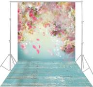 🌸 huayi 5x10ft pink flower wall photography background with green wood floor for newborn photo studio - yj-192 logo