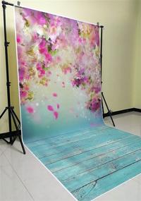 img 1 attached to 🌸 HUAYI 5x10ft Pink Flower Wall Photography Background with Green Wood Floor for Newborn Photo Studio - YJ-192