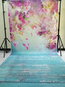 img 2 attached to 🌸 HUAYI 5x10ft Pink Flower Wall Photography Background with Green Wood Floor for Newborn Photo Studio - YJ-192