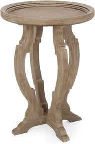 img 4 attached to 🌸 Discover the Exquisite Craftsmanship of the Christopher Knight Home Doris French Country Accent Table with Round Top, Natural