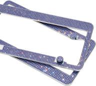 h c hippo creation 2 pack handcrafted crystal premium stainless steel bling license plate frame (lavender) logo