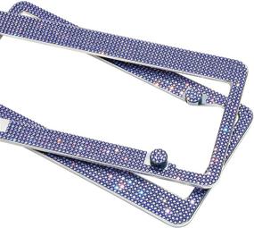 img 4 attached to H C Hippo Creation 2 Pack Handcrafted Crystal Premium Stainless Steel Bling License Plate Frame (Lavender)
