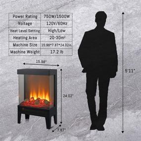 img 3 attached to 🔥 ETL-сертифицированный электрический камин с инфракрасным излучением и 3D-эффектом пламени - отдельностоящий обогреватель с реалистичным пламенем, окнами с трех сторон - 1000/1500 Вт.