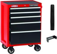 🧰 craftsman 26-inch red rolling tool cabinet with drawer liner roll, magnetic towel holder, and 5 drawers (cmst82769rb) logo