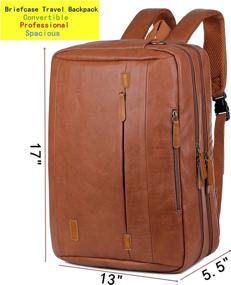 img 1 attached to 🎒 Versatile Leather Backpack Briefcase for Outdoor Adventures