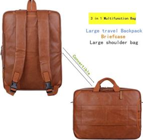 img 3 attached to 🎒 Versatile Leather Backpack Briefcase for Outdoor Adventures