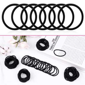 img 3 attached to Premium 120 pcs Black Hair Elastic Ties - No Metal Hair Ties Value Pack for Thick and Curly Hair - Ideal for Women, Girls, and Men (4mm)