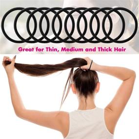 img 1 attached to Premium 120 pcs Black Hair Elastic Ties - No Metal Hair Ties Value Pack for Thick and Curly Hair - Ideal for Women, Girls, and Men (4mm)