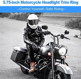 img 3 attached to 🏍️ OXMART 5.75" Motorcycle Headlight Visor Decorate Trim Ring - Black UV Shell Harley Davidson Visor for Harley Davidson 2012-2016 FLD, 1983-2013 Touring Bikes, and 1994-later Road King
