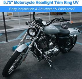 img 2 attached to 🏍️ OXMART 5.75" Motorcycle Headlight Visor Decorate Trim Ring - Black UV Shell Harley Davidson Visor for Harley Davidson 2012-2016 FLD, 1983-2013 Touring Bikes, and 1994-later Road King