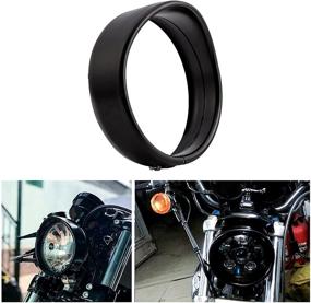 img 4 attached to 🏍️ OXMART 5.75" Motorcycle Headlight Visor Decorate Trim Ring - Black UV Shell Harley Davidson Visor for Harley Davidson 2012-2016 FLD, 1983-2013 Touring Bikes, and 1994-later Road King